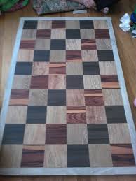 Table Top Made With Flooring Samples From Home Depot We Made It For A Surface On Top Of The Dog Kennel Wood Sample Diy Dog Crate Upcycle Wood