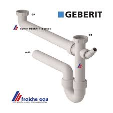 Siphon Geberit Pour Evier De Cuisine Avec 2 Cuves Et Decharge Pour Machine A Laver Ou Lave Vaisselle
