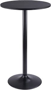 Amazon Com Furmax Bistro Pub Table Round Bar Height Cocktail Table Metal Base Mdf Top Obsidian Table With Black Leg 2 Metal Cocktail Table Pub Table Round Bar