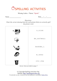 Explore the abcs with 800+ printable alphabet worksheets. Missing Letters Spelling Worksheet With Sports