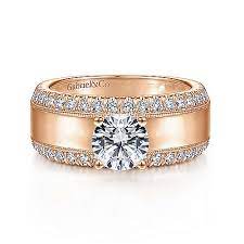 Maybe you would like to learn more about one of these? 14k Rose Gold Round Wide Band Diamond Engagement Ring Er14611r4k44jj Gabriel Co