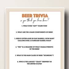 Welcome to the beer trivia questions. Printable Beer Trivia Game Cards Beer Tasting Party 5x7 Etsy
