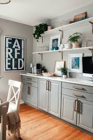 Floating shelves, installed with concealed brackets, update underused walls with streamlined storage and display space. Kitchen Shelf Styling Diy Open Shelves With Affordable Decor Nesting With Grace