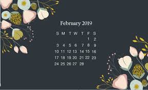 Black Floral February 2019 Desktop Calendar Wallpaper Calendar Wallpaper Floral Wallpaper Desktop February Wallpaper