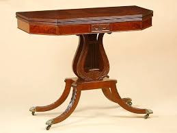 A Rare Federal Lyre Base Card Table 1 Table Table Cards Dining Table