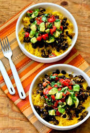Spaghetti Squash Black Bean Mexican Bowl Kalyn S Kitchen Recipe Vegan Spaghetti Squash Spaghetti Squash Recipes Healthy Vegan Spaghetti