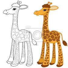 Lustige Giraffe Malvorlagen Fur Kinder Wandposter Poster Savanne Giraffe Safari Myloview De