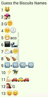 Feb 07, 2011 · (inspired by the cool puzzle in this post.) 1) match the mirror: Whatsapp Puzzles Guess These Biscuit Names From Emoticons And Smileys Bhavinionline Com