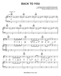 Free sheet piano music in pdf and midi, video and tutorials online. Back To You Sheet Music Selena Gomez Sheetmusic Free Com