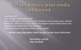 7 Ciri Ciri Bahasa Iklan Elektronik Pengertian Jenis Dan Contohnya