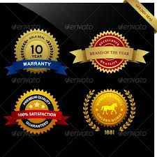 warranty guarantee gold seal ribbon vintage award certificate templates vintage labels shield icon