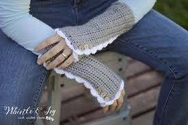 Fingerless gloves are easy for crocheting and even more comfortable to wear for their rectangular shape. Crochet Arm Warmers Vintage Styled Crochet Pattern