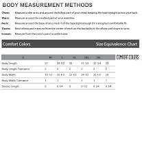 Comfort Colors Sizing Chart Amerasport