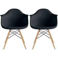 These ergonomic chairs support your posture and help you stay alert while working. 2xhome Set Of 2 Black Desk Chairs Mid Century Modern Plastic Dining Chair Molded Arms Armchairs Natural Wood Legs Desk No Wheels Accent Vintage Designer For Small Space Table Furniture Living Room
