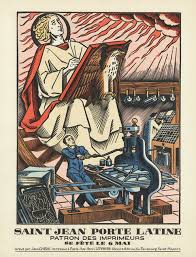 Saint Jean Porte Latine Patron Saint Of Printers Printmaking Lino Print Relief Print