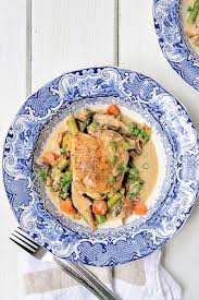 Chicken Fricassee Is A Pretty Dish That Usually Has A Fall Feeling To It By Adding A Few Ingredients How Chicken Fricassee Vegetable Slow Cooker Classic Food