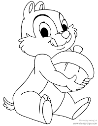 Chip and dale are funny and clever chipmunks from the disney cartoons who have attracted the attention of young viewers for many years. Chip And Dale Coloring Pages Disneyclips Com