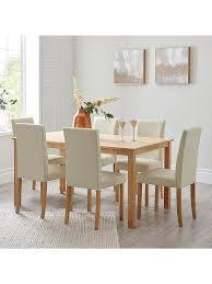 What is trending in dining room tables? Home Essentials Primo 150 Cm Dining Table 6 Faux Leather Chairs Very Co Uk
