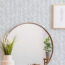The paper is made from vinyl and features a gold foil. Bissett Watercolor Herringbone Paintable Peel And Stick Wallpaper Panel Reviews Joss Main