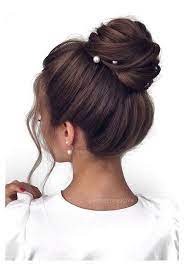 20 High Bun Wedding Updo Hairstyles For Long Hair Oh The Wedding Day Is Coming Updo Bride Hairstyles Updo Wedding Hairstyles Bridesmaid Wedding Bun Hairstyles