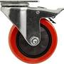 4 in. Red Polyurethane And Steel Swivel Plate Caster With Locking Brake And 250 Lbs. Load Rating from www.amazon.com