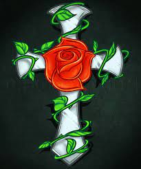 Easy drawings tattoo drawings pencil drawings cool rose drawings drawing flowers rose well it is yet again time for another tattoo drawing tutorial on how to draw a flaming rose, step by. How To Draw A Rose And Cross Tattoo Step By Step Drawing Guide By Dawn Dragoart Com