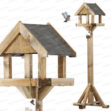Mangeoire Osborne Sur Pied Toit Effet Ardoise En Pin Fsc Maison Oiseaux Mangeoire Mangeoire Oiseau
