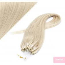 Micro loop hair extensions, also known as micro beads hair extensions, are the most realistic and foolproof way to add volume and length to your hair.their intricate design ensures that the extensions stay in your hair with its small and undetectable loops, sometimes called beads, that you can easily attach to several strands of your hair. 24 60cm Micro Ring Human Hair Extensions Platinum Blonde Hair Extensions Hotstyle