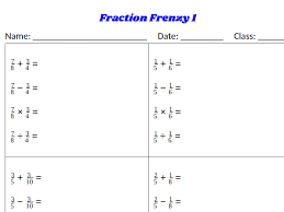 Fraction Frenzy Mixed Operations With Fractions Classwork Homework Operations With Fractions Classwork Fractions