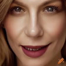 Closeup portrait of Darya Folsom with brown iris and natural lighting