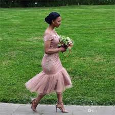 African Dusty Pink Mermaid Bridesmaid Dresses 2018 Off The ...