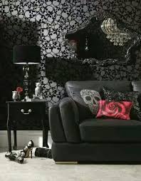Sugar Skull Wall Paper Gothic Living Rooms Home Decor Styles Living Room Designs