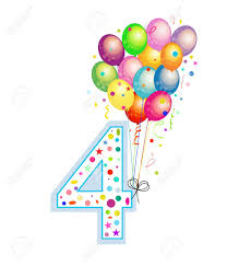 Happy birthday to our lovely daughter. Happy Fourth Birthday Candle Four Numbered Balloon Colorful Royalty Free Cliparts Vectors And Stock Illustration Image 112532765