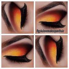 Naranja Y Ocre Sombras De Ojos Maquillaje De Ojos Ahumados Maquillaje De Ojos Creativos
