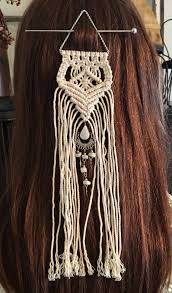 boho macrame hair pin hair stick hair jewelry bridal etsy tig desenleri iplik elisi makrame