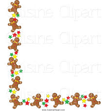 Christmas border with gingerbread cookies isolated on white stock #14453445. Cuisine Clipart Of A Corner Border Of Gingerbread Men Cookies And Stars By Pams Clipart 4863
