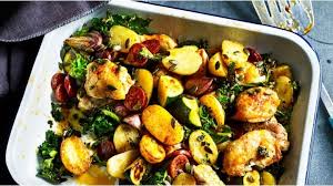 Chorizo New Potato And Chicken Traybake Recipe Chorizo And Potato Spanish Chicken Recipes Healthy Potato Recipes
