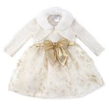 Gold Ivory Dress W Shrug 2t 4t 711345466 Toddler Girl Clothes Clothing Burlington Coat Factory Girl Outfits Toddler Girl Outfits Kids Holiday Fashion