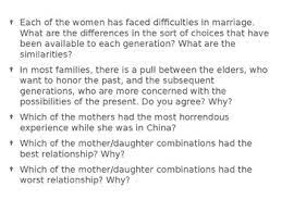 Joy Luck Club Film Discussion Questions Ppt By The Grateful Classroom