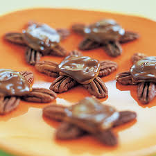 1 heaping cup of pecan halves · 6 oz kraft caramel bits · 1 cup white chocolate melting wafers (i used ghirardelli melting wafers) · 1/4 cup milk . Caramel Turtles Cook S Country