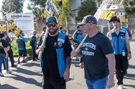 O'BRIEN RALLIES WITH AMAZON TEAMSTERS AT DAX5 IN SOUTHERN CALIFORNIA On the  second day of the largest strike against Amazon in American history,  Teamsters General President Sean M. O'Brien rallied with striking