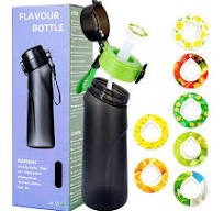 Flaour Garrafa de Água Air Up, 750 ml, com 7 Cápsulas de Sabor, Adequada  para Esportes ao Ar Livre (Verde Preto)