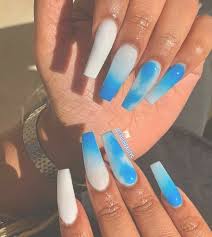 Milani nail lacquer neon, 'dude blue 505'. Follow Me For More Poppin Pins Amacias3875 Blue Acrylic Nails Coffin Nails Designs Ombre Acrylic Nails