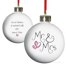 Your First Christmas As Mr And Mrs Made Easy Confetti Personalised Christmas Baubles Christmas Baubles Christmas Keepsakes