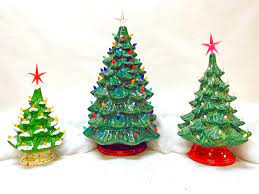 Christmas vintage ceramic fir tree toys. Vintage Ceramic Christmas Trees Creative Arts Studios Royal Oak Pottery Painting