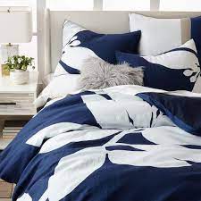 Maybe you would like to learn more about one of these? Navy Belgian Linen Silhouette Leaves Duvet Cover And Shams