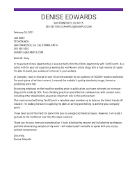 Cover letters should be around three paragraphs long and include specific examples from your past experience that make you qualified for the position. Cover Letter Examples Jobhero