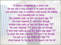 Logical Riddle What Number Do You Say So The Guard Lets You In Bhavinionline Com Riddles Logic Sayings