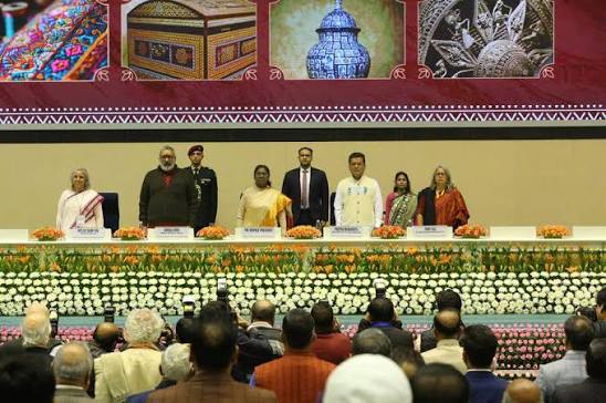 The Hon'ble President Smt. Droupadi Murmu Ji graced the National Handicrafts  Awards ceremony and conferred the awards for the years 2023 and 2024, held  in New Delhi. She emphasized that artisans, through