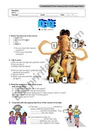 Ice Age Esl Worksheet By Ncguerreiro
